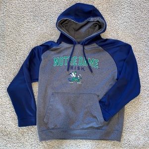 Campus Drive NOTRE DAME FIGHTING IRISH Gray/Blue Pullover Hoodie Size Medium